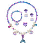OSDUE Bijoux, Ensemble de Bijoux, Collier Bracelet Bague Boucles d'oreilles Set, Princesse Anniversaire Noël Cadeau