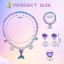 OSDUE Bijoux, Ensemble de Bijoux, Collier Bracelet Bague Boucles d'oreilles Set, Princesse Anniversaire Noël Cadeau