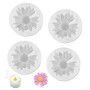 Moule Silicone Fleur,4 Pièces Moule Fleur Silicone, Mo ule Bougie Fle ur, Daisy 3D Silic one Moulds, Gâteaux, Bonbons, Pâtisseri