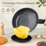 GiPP Batteries de Cuisine avec Poignée Amovible 21PCS, Sets de Poêles et Casseroles avec Revêtement Antiadhésif en Granit, Adapt
