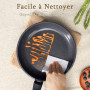 GiPP Batteries de Cuisine avec Poignée Amovible 21PCS, Sets de Poêles et Casseroles avec Revêtement Antiadhésif en Granit, Adapt
