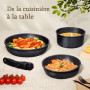 GiPP Batteries de Cuisine avec Poignée Amovible 21PCS, Sets de Poêles et Casseroles avec Revêtement Antiadhésif en Granit, Adapt