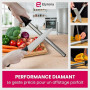 Elyrona - Fusil a aiguiser diamant professionnel 25 cm - aiguiseur couteaux pro - affuteur de couteaux plus efficace que pierre