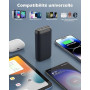 Powerbank 10 000 mAh Mini Batterie Externe compacte Power Bank Petite mais puissante avec Chargeur de téléphone Portable Micro +