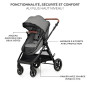 Kinderkraft ESME Poussette 3 en 1 avec porte-bébé Mink PRO I-Size, système de voyage, poussette bébé, poussette pliable, pour no