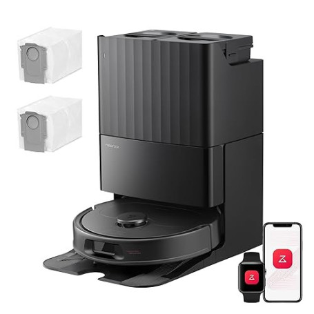 roborock Qrevo S Pro Set Robot Aspirateur Laveur 18 500 Pa, 45 °C Séchage à l’air Chaud, 75 °C Autonettoyant à Haute Température