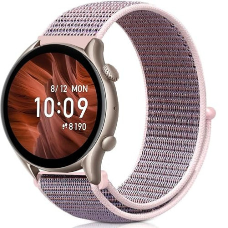 VELULYX bracelet élastique nylon compatible avec Amazfit GTR 47mm/2/2e/3/3 Pro/GTR 4/4 Pro/Stratos 3/2, bracelet 22MM pour Xiaom