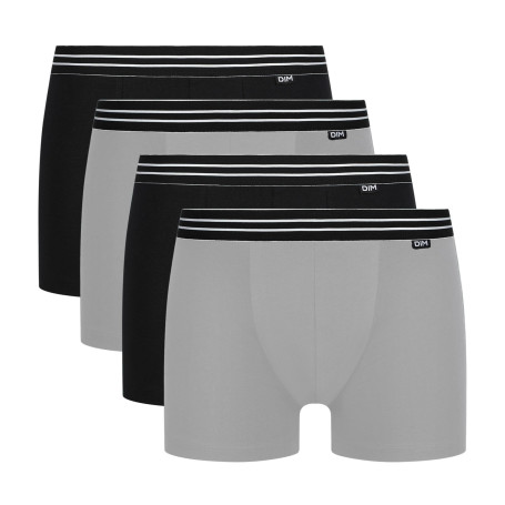 DIM Boxer Homme Lot de 4 | Ecodim Coton Stretch | Confort Durable et Maintien Optimal | Ceinture Classique