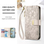 Ysnzaq Coque pour Samsung Galaxy S26 Ultra avec Porte Carte,avec Motif de Fleur et Feuilles en Relief,Cuir Rabat Folio Pochette