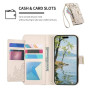 Ysnzaq Coque pour Samsung Galaxy S26 Ultra avec Porte Carte,avec Motif de Fleur et Feuilles en Relief,Cuir Rabat Folio Pochette