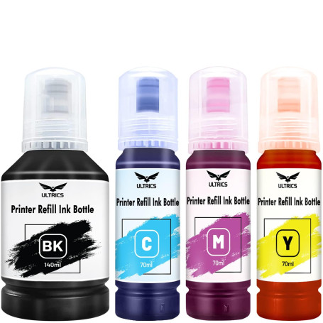 ULTRICS Kit de Recharge d'encre Universelle pour imprimantes CISS et Cartouches d'encre compatibles avec Epson Canon, Brother, D