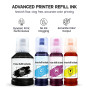 ULTRICS Kit de Recharge d'encre Universelle pour imprimantes CISS et Cartouches d'encre compatibles avec Epson Canon, Brother, D