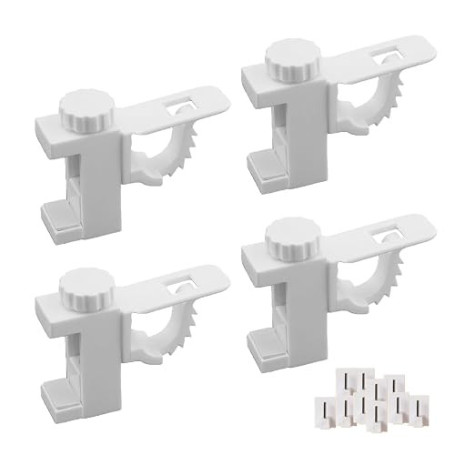 JOIYHY 4 Pièces Support Tringle Rideau Dressing, Support Tringle Rideaux sans Percage,Barre Transversale Réglableen ABS, pour Mo