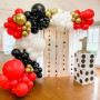Ousuga Kit Arche Ballon Noir Rouge, 142Pièces Guirlande Ballons Noir Rouge Blanc Or Métallique Ballon Confetti Fille Garçon Fête