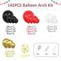 Ousuga Kit Arche Ballon Noir Rouge, 142Pièces Guirlande Ballons Noir Rouge Blanc Or Métallique Ballon Confetti Fille Garçon Fête
