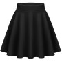 Zeagoo Jupes Femme Short Jupe Basic Taille Elastique A-Ligne Mini Jupe Courte Patineuse Jupe Casual Skirt
