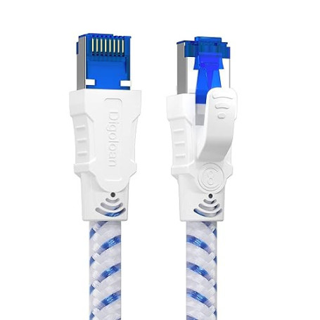 Câble Ethernet Cat 8, RJ45 1m 2m 3m 5m 10m 20m 30m Cable Réseau, Cat8 40Gbps 2000MHz Gigabit S/FTP Nylon Câble Internet Lan pour
