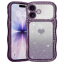 Teageo Coque pour iPhone 17, Féminine Paillettes Strass Diamants Coque Motif Cœur Brillant Antichoc Résistant aux Chocs Couvertu