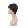 Becus Perruque Femme Naturelle Courts Cheveux Humains Noirs Pixie Cut Perruque Brésiliens Vrais Cheveux Courts Noirs Avec Frange