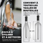 Rafraichisseur de Bouteille de Vin Bâton - 3 en 1: 2 Tiges Refroidissement Acier + Aérateur Décanteur + Anti-Goutte | Ensembles 