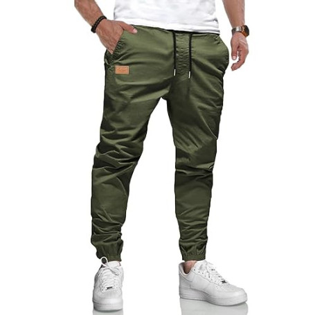 LIUPMWE Hommes Pantalon Chino Cargo Pantalon de Jogging Hommes Coton Casual Sweatpants Hommes Pantalons de Loisirs Taille élasti