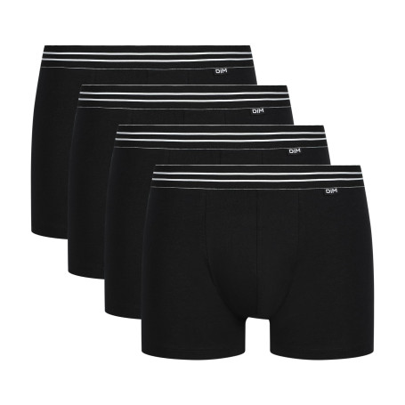 DIM Boxer Homme Lot de 4 | Ecodim Coton Stretch | Confort Durable et Maintien Optimal | Ceinture Classique
