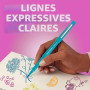 Paper Mate Flair Stylos feutres | Feutres de coloriage sans fuite à pointe moyenne (0,7 mm) | Encre noire | Idéal pour écrirescr