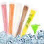 Tsathoggua Lot de 100 Moule à Glace, Moule Sacs Popsicle Sans Bpa, Sachet Glace à l'Eau avec Un Entonnoir Circulaire Inclus, Un