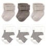 LaLoona - Lot de Chaussette Bebe (0-3 mois) - 6 Paires de Chaussettes Chaudes Bébé en Coton Mélangé, Testées OekoTex 100 - Beige
