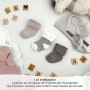 LaLoona - Lot de Chaussette Bebe (0-3 mois) - 6 Paires de Chaussettes Chaudes Bébé en Coton Mélangé, Testées OekoTex 100 - Beige
