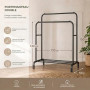 Edihome, Portant a Vetement, Double, 110X150X54 cm, pour Chambre, Robuste, en Métal, avec Support pour Support à Chaussures, des