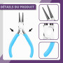 Swpeet Lot de 8 pinces à bijoux de 11,4 cm, 8 types, outils de fabrication de bijoux colorés, pinces à bec rond, pinces à sertir