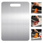 Planche à Découper Inox 29 X 20 cm, Alimentaire Planche à Découper Double Face, Suspendre Planche Titane Cuisine, Antibactérienn