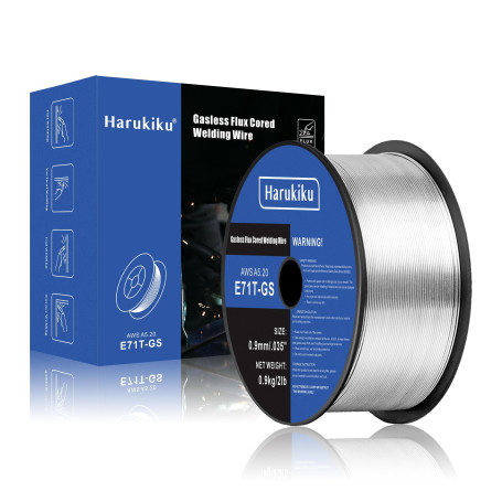 HARUKIKU Fil Fourré Sans Gaz 0,9 mm Poids net 0.9KG - Bobine E71T-GS pour Poste à Souder MIG, Soudage Semi-Auto Polyvalent (Acie