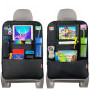 Huckaboo Organisateur Voiture Enfant - Rangement voiture enfant, Nombreuses poches, Support tablette, Noir, Lot de 2