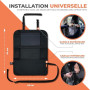 Huckaboo Organisateur Voiture Enfant - Rangement voiture enfant, Nombreuses poches, Support tablette, Noir, Lot de 2