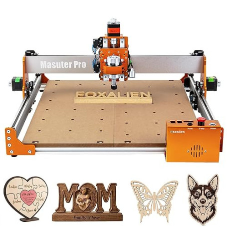 Machine de Gravure CNC FoxAlien Masuter Pro, Routeur à Bois 3-axes tout En Aluminium pour Graver Le Bois, L'acrylique, Le MDF, L