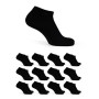 Basic Treasure Lot de 12 paires de socquettes de sport unisexes – Coton respirant – Chaussettes basses – Noir, blanc ou gris | C