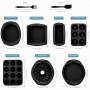 Kit d'outils de cuisson Aschef 9en1 - Moules à gâteau individuel en silicone antiadhésif, plaque à biscuits, moules à tarte, rés