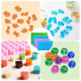 Gemtte Moules à Bonbons en Silicone, 4 Pièces Moule à Bonbon Gommeux avec 2 Pipettes, Moule Bonbon Silicone Réutilisable, Idéal
