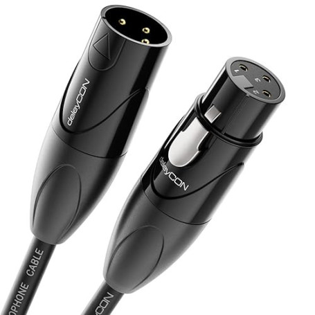 deleyCON 20m Câble Audio XLR - Qualité Studio - en Cuivre OFC pur (AWG24) - Câble Microphone avec Suppression EMI et RFI - avec