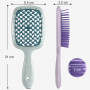 LORSEX Lot de 2 brosses à cheveux, brosse démêlante pour cheveux naturels pour cheveux crépus, ondulés et bouclés (Violet + Vert