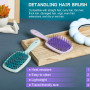 LORSEX Lot de 2 brosses à cheveux, brosse démêlante pour cheveux naturels pour cheveux crépus, ondulés et bouclés (Violet + Vert