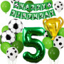 Ballon Anniversaire Football 5 Ans, Football Anniversaire Décoration 5 Ans Enfants, Décorations de Fête de Football, Ballon Vert