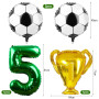Ballon Anniversaire Football 5 Ans, Football Anniversaire Décoration 5 Ans Enfants, Décorations de Fête de Football, Ballon Vert