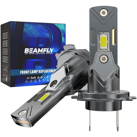 BEAMFLY Ampoules H7 LED 20000lm 100W, Ampoules de phare voiture et moto, Kit d'ampoules 12v pour feux de route ou feux de croise