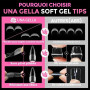 UNA GELLA Capsule Américaine Ongles Amande, 216 Pièces 12 Tailles Préformées Ongles Stiletto Long pour Extensions Acryliques & D