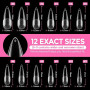 UNA GELLA Capsule Américaine Ongles Amande, 216 Pièces 12 Tailles Préformées Ongles Stiletto Long pour Extensions Acryliques & D