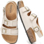 Jifenkla Mules Sandales Femme,Antidérapantes Sabots Été Plates En Liège Sandales Homme,Réglables Boucles Plateforme Chaussons Mo