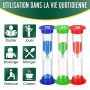 Lot de 6 sabliers Enfants colorés en Acrylique – 30s, 1, 2, 3, 5, 10 Min – pour Classe, Maison, Chambre Enfant – Apprentissage d
